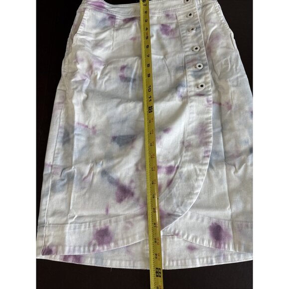 Anthropologie Tie-Dye Wrap Skirt With Button Details Size 2 Cotton Blend Pastel - Picture 7 of 9